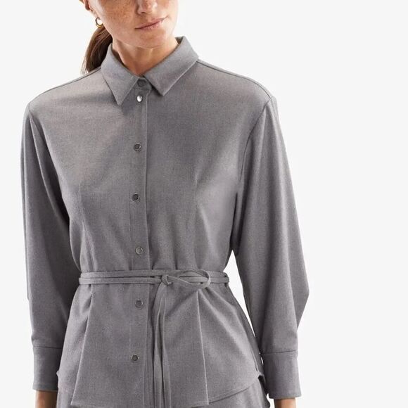 MM Lafleur The Vivi Top Flannel Gray Size 14 - Picture 4 of 12